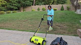 Project Lawn makeover Series 2 Sunjoe scarifier and dethacher [upl. by Shalna]