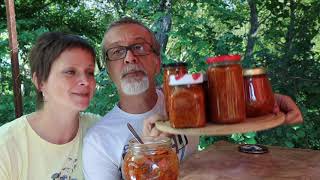 Croatian Ajvar how to make delicious red pepper and aubergine relish [upl. by Kieryt]