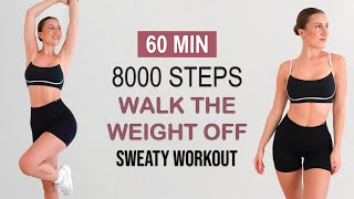 8000 STEPS IN 60 MIN  High Intense Walking Workout to Lose Fat  Dancy Full Body No Repeat [upl. by Ofelia265]