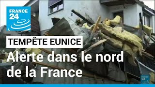 Tempête Eunice  cinq départements français en alerte orange alerte maximale étendue à Londres [upl. by Idieh832]