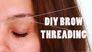 DIY BROW THREADING TUTORIAL AT HOME SHAPING [upl. by Aprile963]