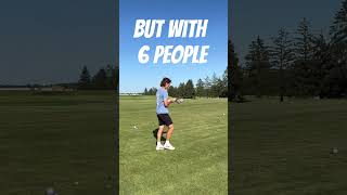 Golf Trickshot with 6 people golf golfswing trickshots [upl. by Eibloc]