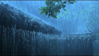 Heavy Rainstorm and Strong Thunder Sounds for Sleeping  Black Screen Rain for Sleep Fall Asleep [upl. by Gabie845]