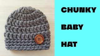 How to crochet a baby hat 03 months  Easy tutorial for beginners [upl. by Yanrahs]