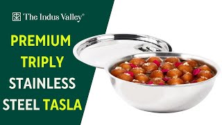 Triply Stainless Steel Tasla  Stainless Steel Cookware  Kadai with Lid  The Indus Valley [upl. by Akilam414]