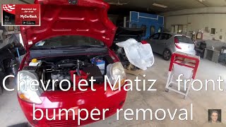 Chevrolet MatizSpark 20052009 front bumper removal [upl. by Thaine384]