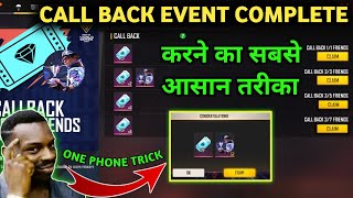 How to complete call back event in free fire Call back event kaise complete karen  New Event [upl. by Damick764]