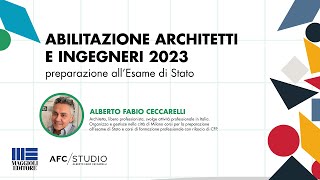 Esame abilitazione Architetti e Ingegneri 2023 come e cosa studiare per la seconda sessione [upl. by Higginbotham]