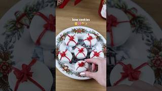 Christmas Bow Cookies 🍪🎀 christmas baking [upl. by Wavell]