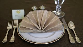 Napkin Folding  Fancy Fan [upl. by Netsoj]