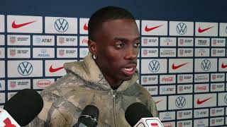 Tim Weah PostMatch Interview  USMNT vs Jamaica  November 18 2024 [upl. by Ihel]