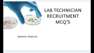 MHSRB TELANGANA LAB TECHNICIAN RECRUITMENT MCQS LAB TECHNICIAN RECRUITMENT MCQS [upl. by Saraann]