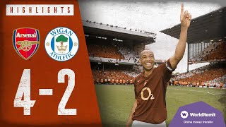 ❤️ THE LAST MATCH AT HIGHBURY  Arsenal 42 Wigan  Classics highlights  2006 [upl. by Hairim]