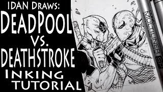 IDAN Draws Deadpool vs Deathstroke INK Demo [upl. by Tuddor]