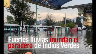 Fuertes lluvias inundan el paradero de Indios Verdes [upl. by Nybor]