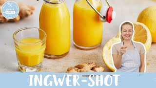 IngwerShot selber machen 💪🍋  ohne Entsafter  IngwerKurkumaShot  Einfach Backen [upl. by Jeritah]