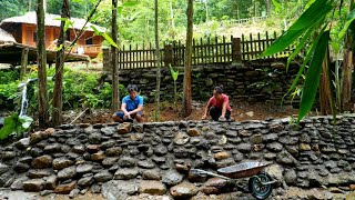 How to build stone walls to prevent landslides  Build a life  Chúc Tòn Bình [upl. by Mussman]