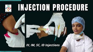 Injection Procedure In Bengali  IM Injection  IV Injection  SC Injection  ID injection [upl. by Ahsienod]