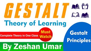 Gestalt theory of Learning  insight learning theory by Zeshan Umar [upl. by Eelanna211]