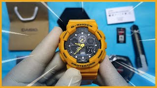 Unboxing Fake Yellow Casio GShock GA100A9A  Unboxing Only No Talking [upl. by Savvas]