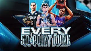 Every 50Point Dunk In NBA Slam Dunk Contest History 19842024 [upl. by Zwick]