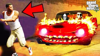 Franklin Trapped The Spirit of Cursed Car in GTA 5  SHINCHAN and CHOP [upl. by Eletnahc]