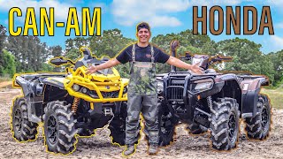 CANAM VS HONDA  DEEP MUD RIDING [upl. by Nirra]