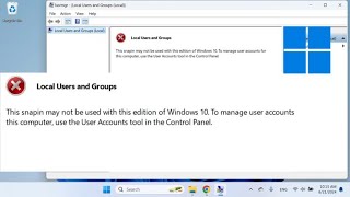 Fix This Snapin May Not Be Used with This Edition of Windows Error in Windows [upl. by Jael]
