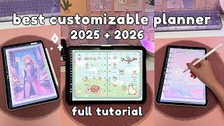 Best Customizable Digital Planner 2025  2026 💕 Full Tutorial  iPad amp Android [upl. by Dewhirst]