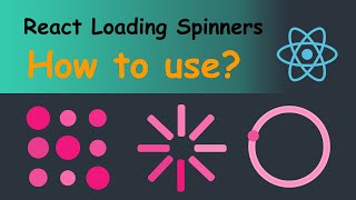 How to use react loading spinners [upl. by Ruthven]