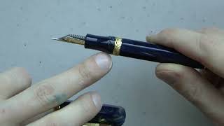 Visconti Medici Blue and Gold Fountain Pen Review [upl. by Atteiram]