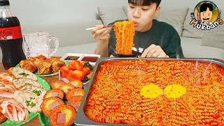 ASMR MUKBANG 직접 만든 순두부 열라면 김밥 김치 유부초밥 먹방 RAMYEON amp KIMBAP MUKBANG EATING SOUND [upl. by Giavani]