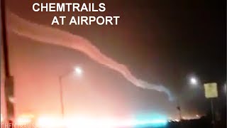 CHEMTRAILS AIRPLANE MISTAKE RECORDED AT AIRPORT [upl. by Nairbal]