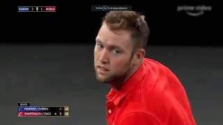 Laver cup 2019 FedererZverev vs ShapovalovSock Match HIGHLIGHTS [upl. by Latsyrhk]