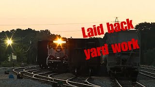 Evening switching at Arch St yard Janesville WI Train almost hits car [upl. by Alexia191]