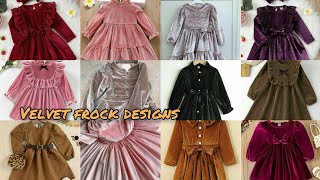 Newest velvet frock designs for Baby girls  velvet frock designs 2023  by Sobias Ideas [upl. by Lilllie141]