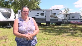 Ready for the 4th Damaged campers hauled from campground after tornado damage [upl. by Grishilda]