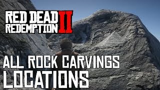 Red Dead Redemption 2 ALL 10 ROCK CARVING LOCATIONS GEOLOGY FOR BEGINNERS GUIDE [upl. by Nylqcaj67]