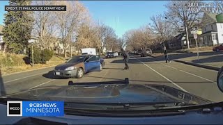 Footage shows moment St Paul officer was injured in shootout [upl. by Rushing767]