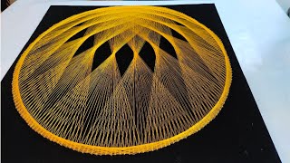 DIY String Art  beautiful Golden color String Art [upl. by Eiznyl513]