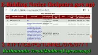 EBidding Notice KathmanduTeraiMadhes Fast track Expressway ll Nepal Engineers Loksewa Solution [upl. by Lenni298]