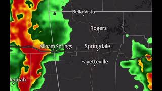 Tornado warnings for Idabel OK Rogers AR and Stilwell AR [upl. by Leaffar]