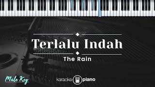 Terlalu Indah  The Rain KARAOKE PIANO  MALE KEY [upl. by Anhpad]