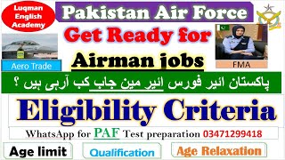 PAF new jobs Pakistan air force airman jobs new jobs in PAF aerotrade jobs in PAF female jobs in PAF [upl. by Ahsotan]