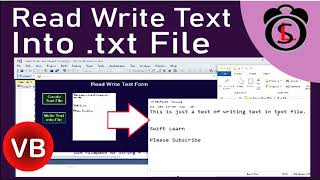 how to read and write to text filetxt in VB  get text in textbox in VBNet  swift learn [upl. by Rodd546]