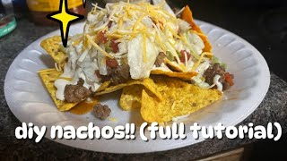 HOW TO MAKE SIMPLE LOADED NACHOS AT HOME [upl. by Nolahp]