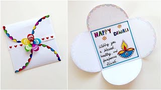 DIY How to make Diwali Greeting card • Handmade Diwali card making idea for school competition 2024 [upl. by Pena]