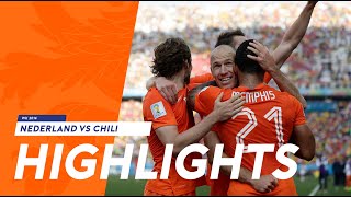 Highlights Nederland  Chili 23062014 WK 2014 [upl. by Annirtak]