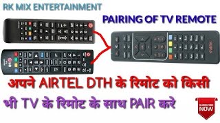 airtel dth remote pairing with all tv remote [upl. by Schnur]