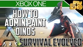 ARK XBOX ONE  HOW TO PAINT YOUR DINOS  ADMIN PAINT COMMANDS [upl. by Nemlaz]